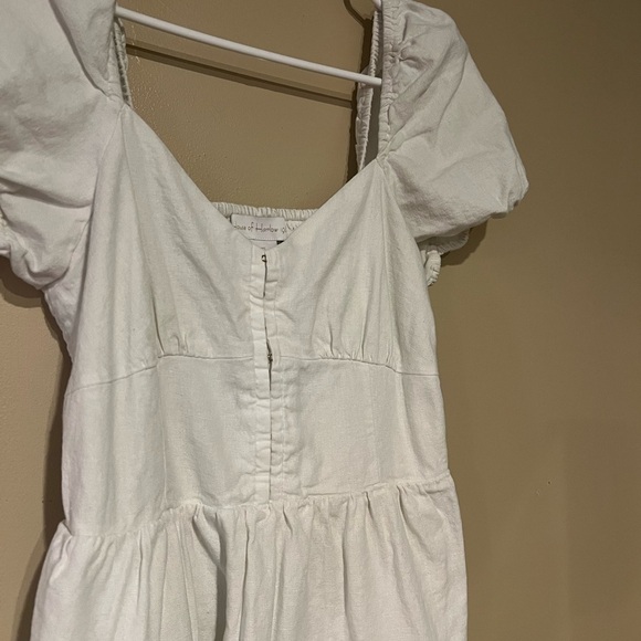 House of Harlow 1960 Women's Off White Mini A Line Dress XS Linen Blend - Picture 2 of 7